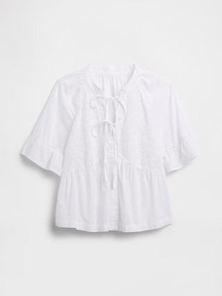 Splitneck Tie-Front Top | Gap Factory