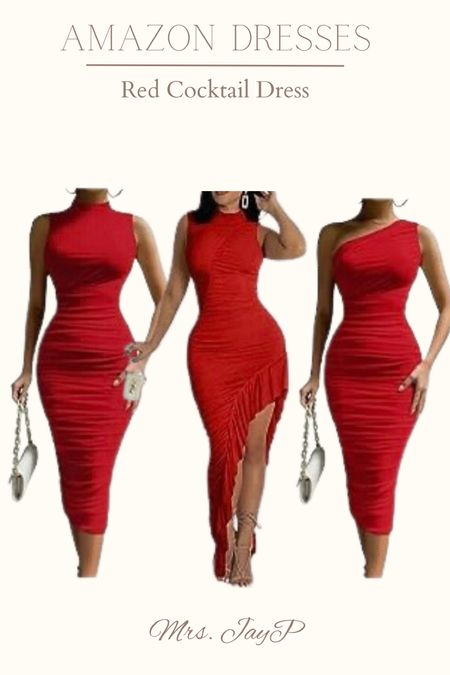 Amazon cocktail dresses. Red dress. Bodycon dress. 

#LTKparties #LTKmidsize #LTKfindsunder100