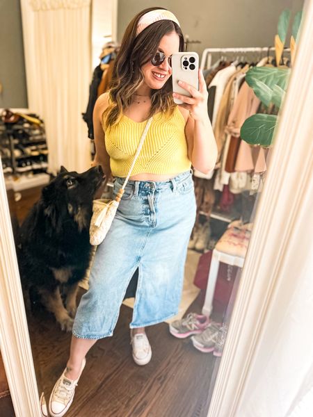 Put this outfit together yesterday for  a fun Spring look! My denim midi skirt is currently on sale for around $30. Linking similar items for the tank top and bag since they’re ones I’ve had for a while.

#LTKstyletip #LTKfindsunder50 #LTKSeasonal
