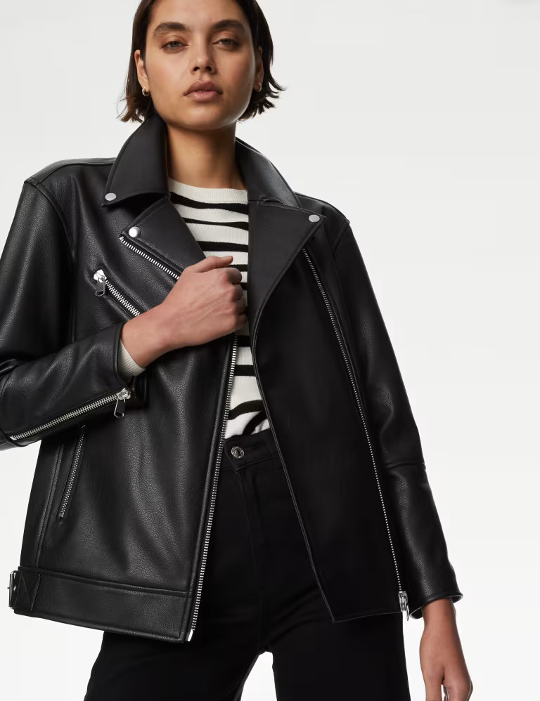 Faux Leather Girlfriend Biker Jacket | Marks & Spencer (UK)