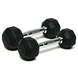 SPRI Dumbbells Deluxe Rubber Coated Hand Weights All-Purpose Color Coded Dumbbell for Strength Training (Set of 2) (10-Pound) | Amazon (US)