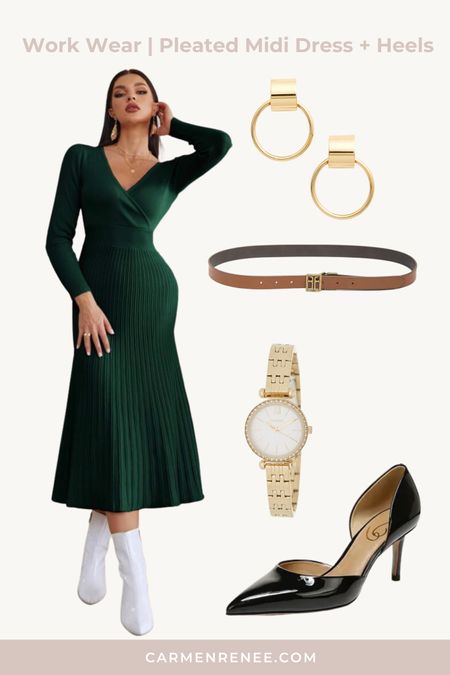 January look book!

Pleated midi dress, belt, gold watch, gold hoops, black heels

#LTKSeasonal #LTKstyletip #LTKfit