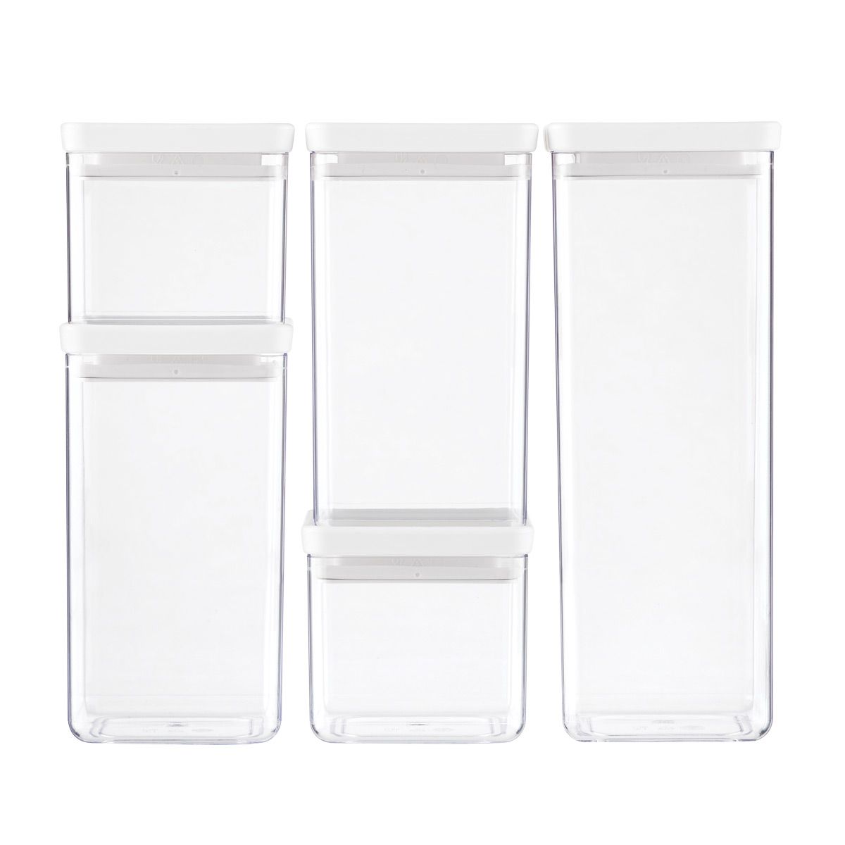 The Container Store 5-Piece Modular Canister Set White | The Container Store