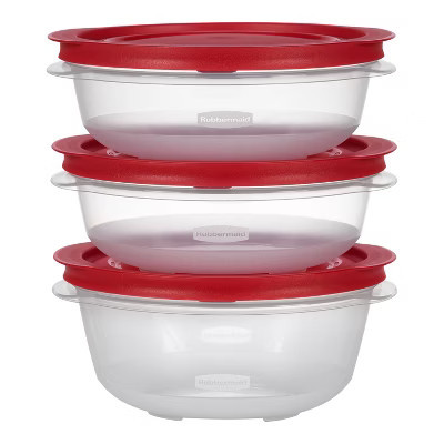Rubbermaid 3pk Easy Store Value Round Food Storage Containers Red | Target