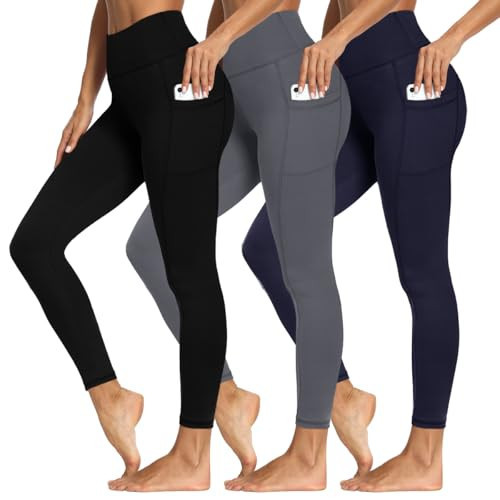 High Waisted Leggings for Women - Soft Athletic Tummy Control Yoga Pants for Cycling Dance Tights | Amazon (US)