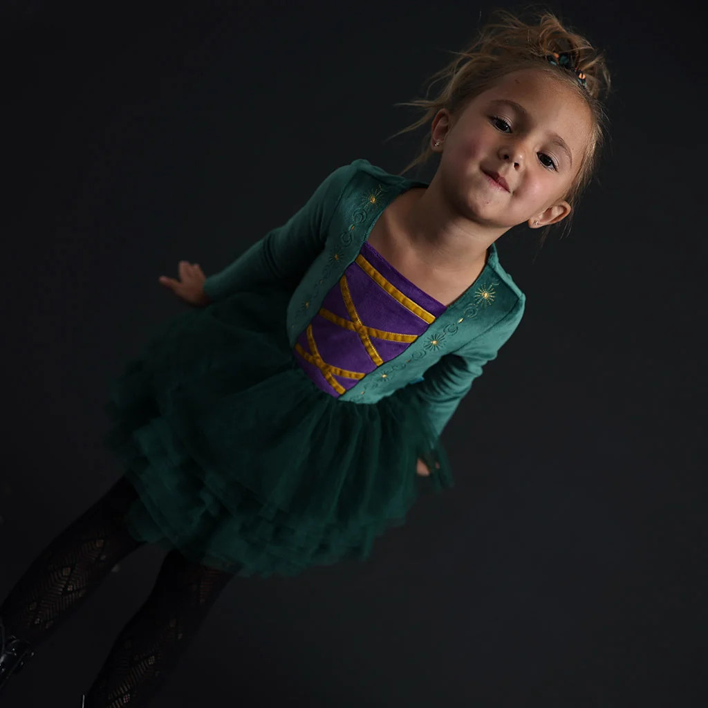 Witch Green Girl Toddler Tulle Dress | Disney Hocus Pocus Winifred | Posh Peanut