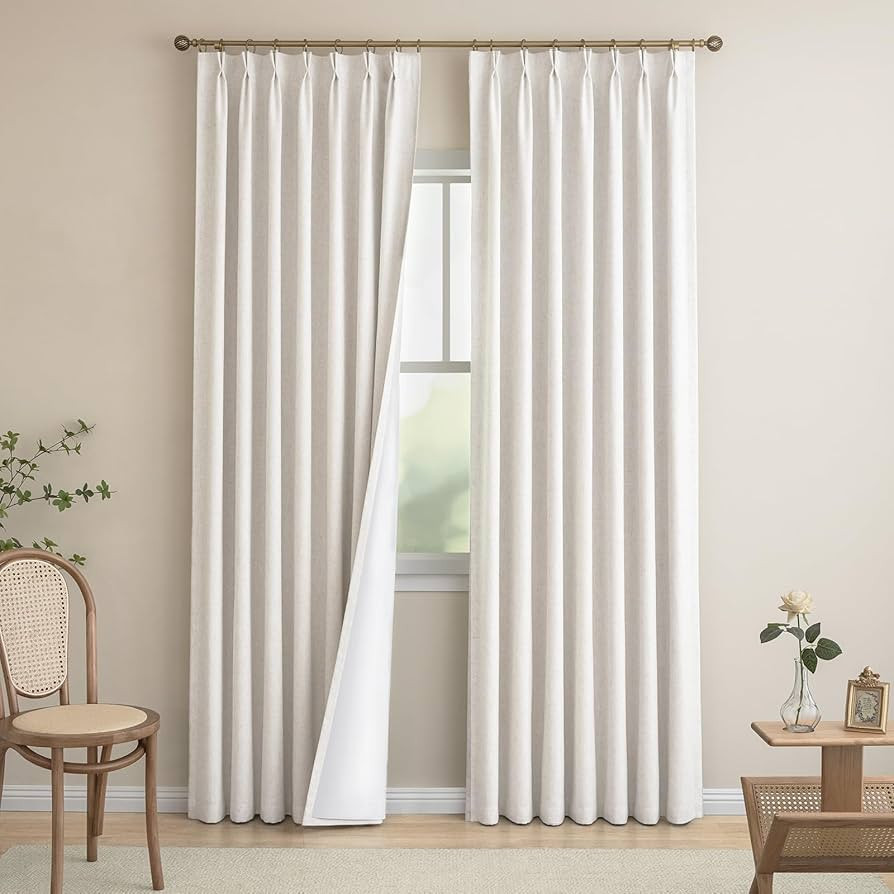 Pinch Pleated Blackout Curtains 84 Inches Long Bedroom Darkening Drapes Privacy Thermal Insulatio... | Amazon (US)