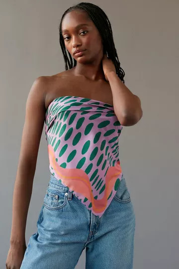 Y2K Printed Silky Square Scarf | Urban Outfitters (US and RoW)