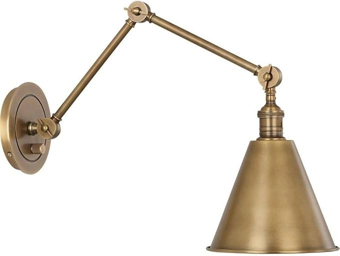 Robert Abbey Alloy Warm Brass Plug-in Swing Arm Wall Lamp with Cord Cover | Amazon (US)