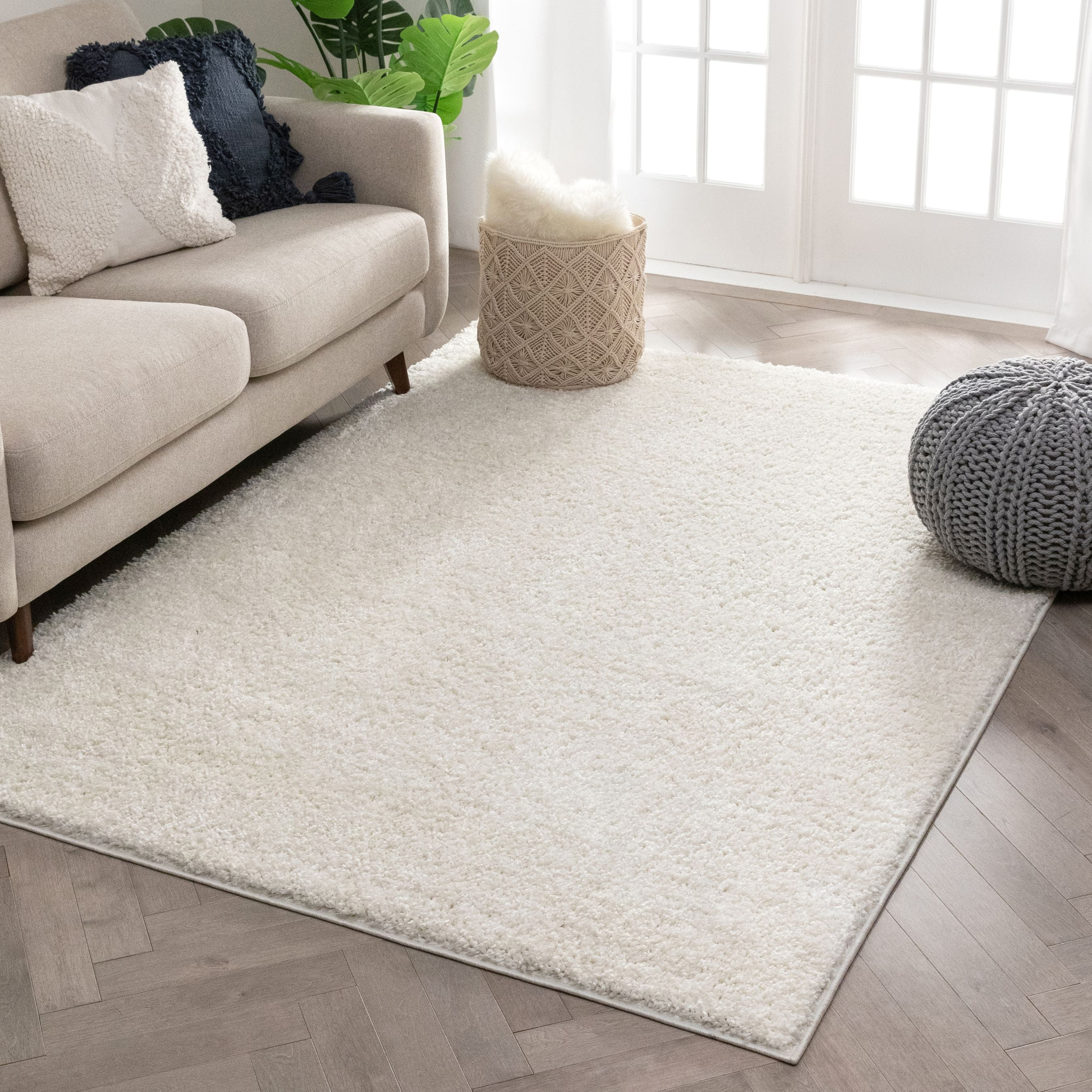 Well Woven Madison Shag Piper Modern Shag Soft Grey 5'3" x 7'3" Thick Area Rug - Walmart.com | Walmart (US)