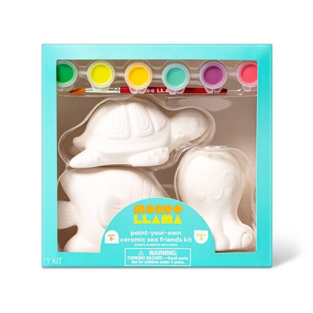 3pk Paint-Your-Own Ceramic Sea Friends Kit Turtle/Fish/Octopus - Mondo Llama™ | Target