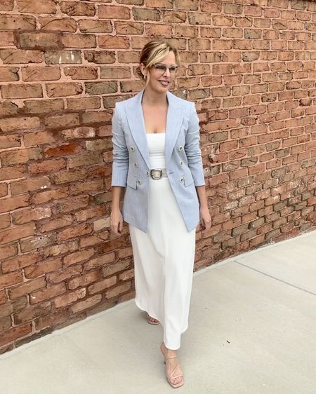 May’s Top Sellers include this white midi skirt from Halogen, the Veronica Beard dickie jacket pictured here, a Caslon tank dress & raffia slides (next screen). Then a Farm Rio sundress I featured made a comeback! 
Did you purchase any of these? Let me know in the comments! Thank you! 

#LTKOver40 #LTKStyleTip #LTKShoeCrush