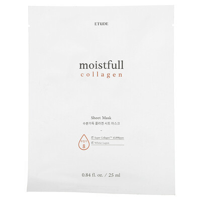 ETUDE, Moistfull Collagen, Beauty Sheet Mask, 1 Sheet, 0.84 fl oz (25 ml) | iHerb