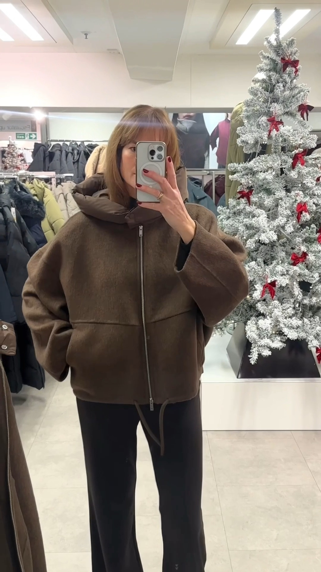 Wool blend hooded jacket 
Wearing Size 16 (I would size up at least 2 sizes!)

#LTKwinter #LTKstyletip #LTKuk