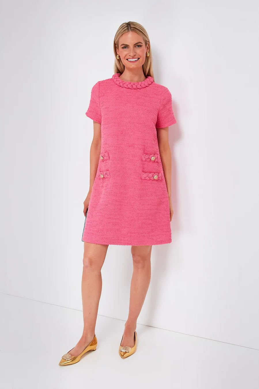Hot Pink Tweed Jackie Dress | Tuckernuck (US)
