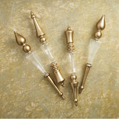 Crystal and Gold Finials, Set of Four | Frontgate | Frontgate
