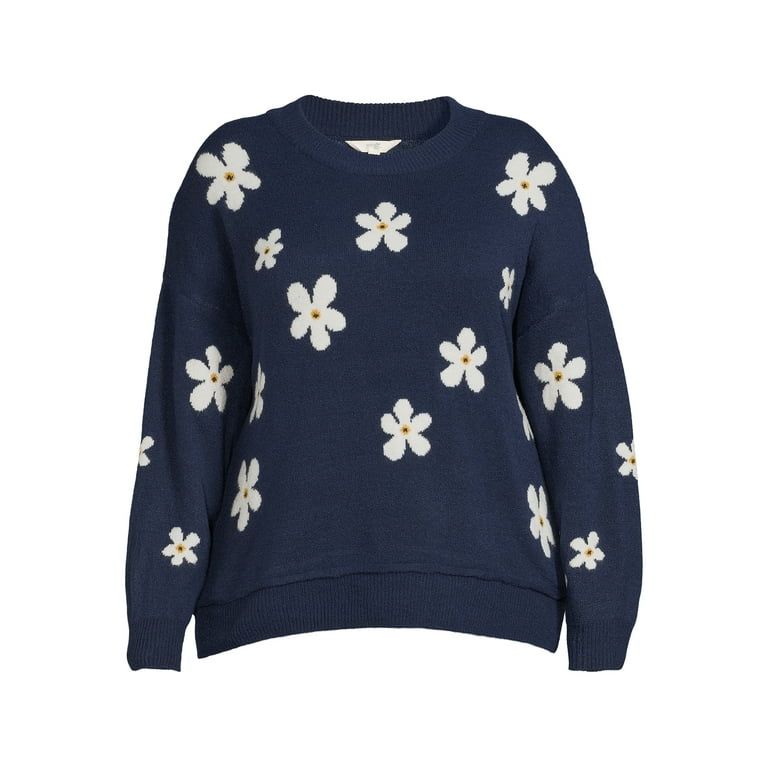 Terra & Sky Women's Plus Size Intarsia Sweater | Walmart (US)