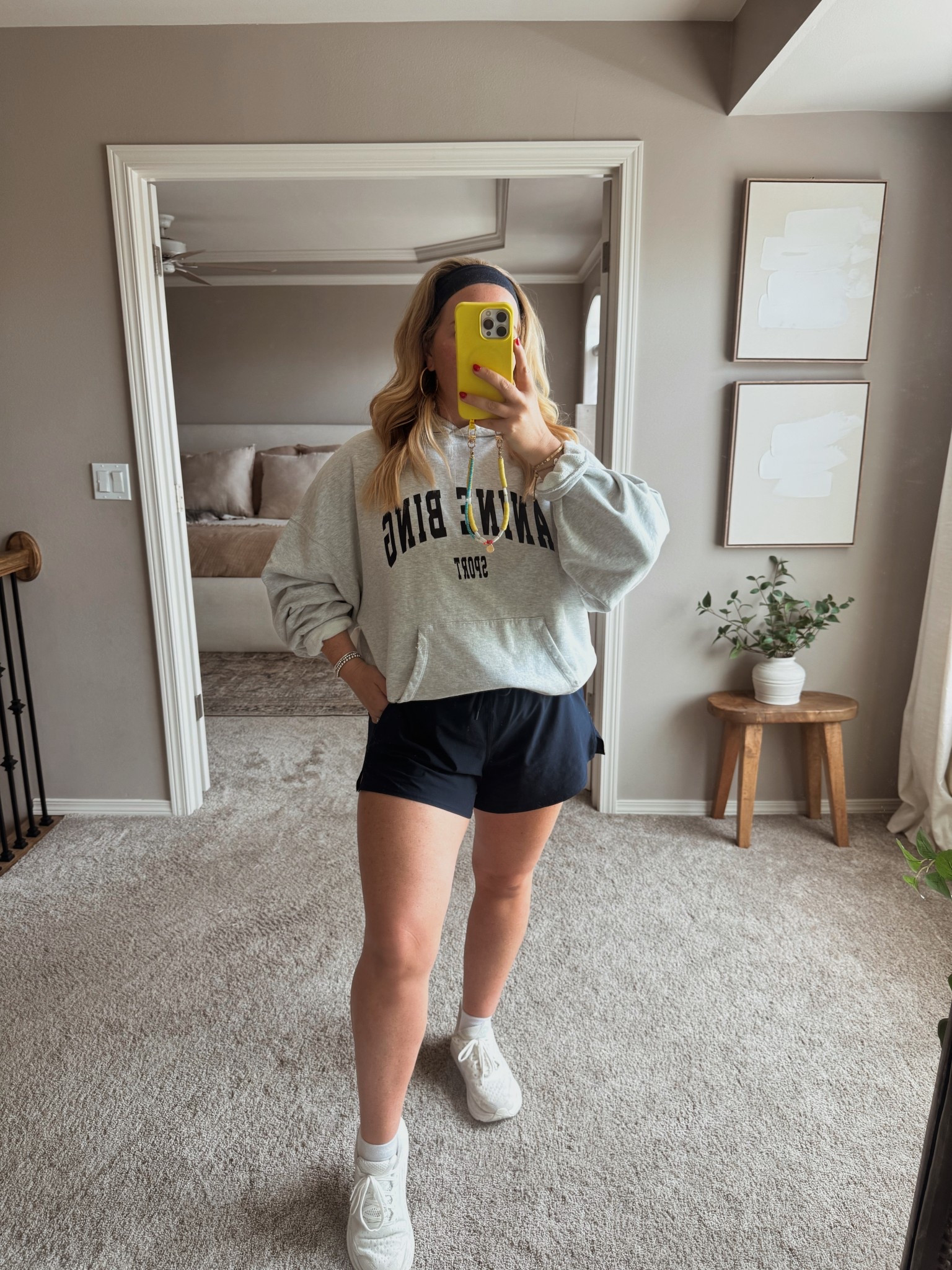 Midsize Outfit of the Day 🩶🖤 I seriously love this hoodie. It’s 1000% worth the splurge. The fabric is literal perfection!! 

Wearing a size Large hoodie and size 12 in the shorts 

 

#LTKActive #LTKMidsize #LTKStyleTip
