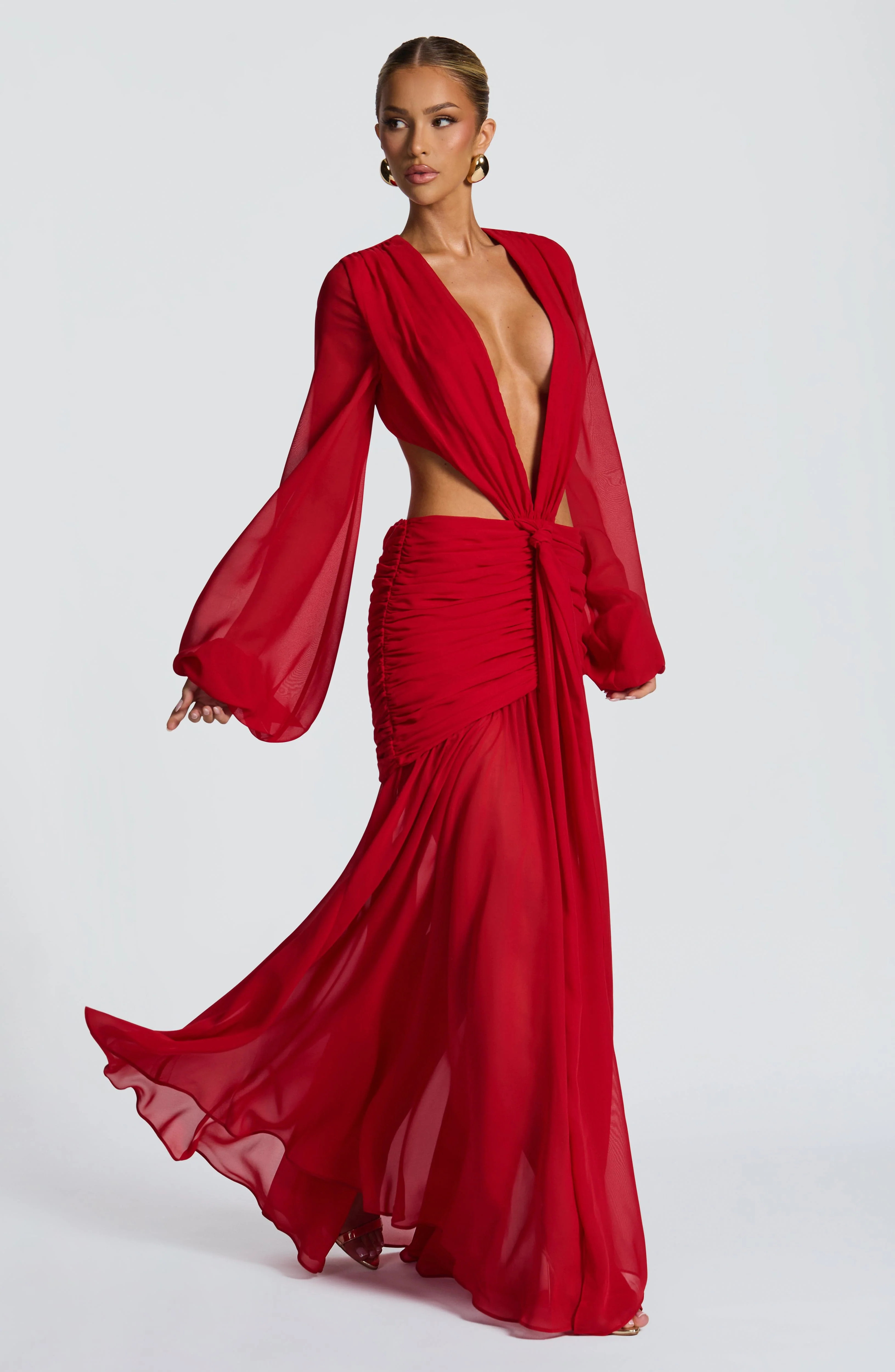 Andrina Maxi Dress - Red | Babyboo (global)