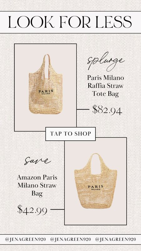 Look for Less | Splurge vs Save | Save Vs Splurge | Paris Milano Straw Bag | Tote Bag | Beach Bag 

#LTKfindsunder50 #LTKstyletip #LTKfindsunder100