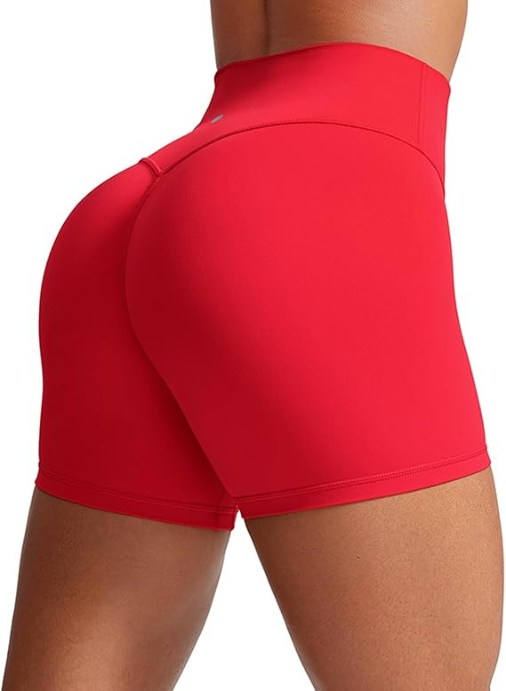 CRZ YOGA Secretsculpt Womens Butterlift High Waist Scrunch Butt Biker Shorts 4 Inches - No Front ... | Amazon (US)