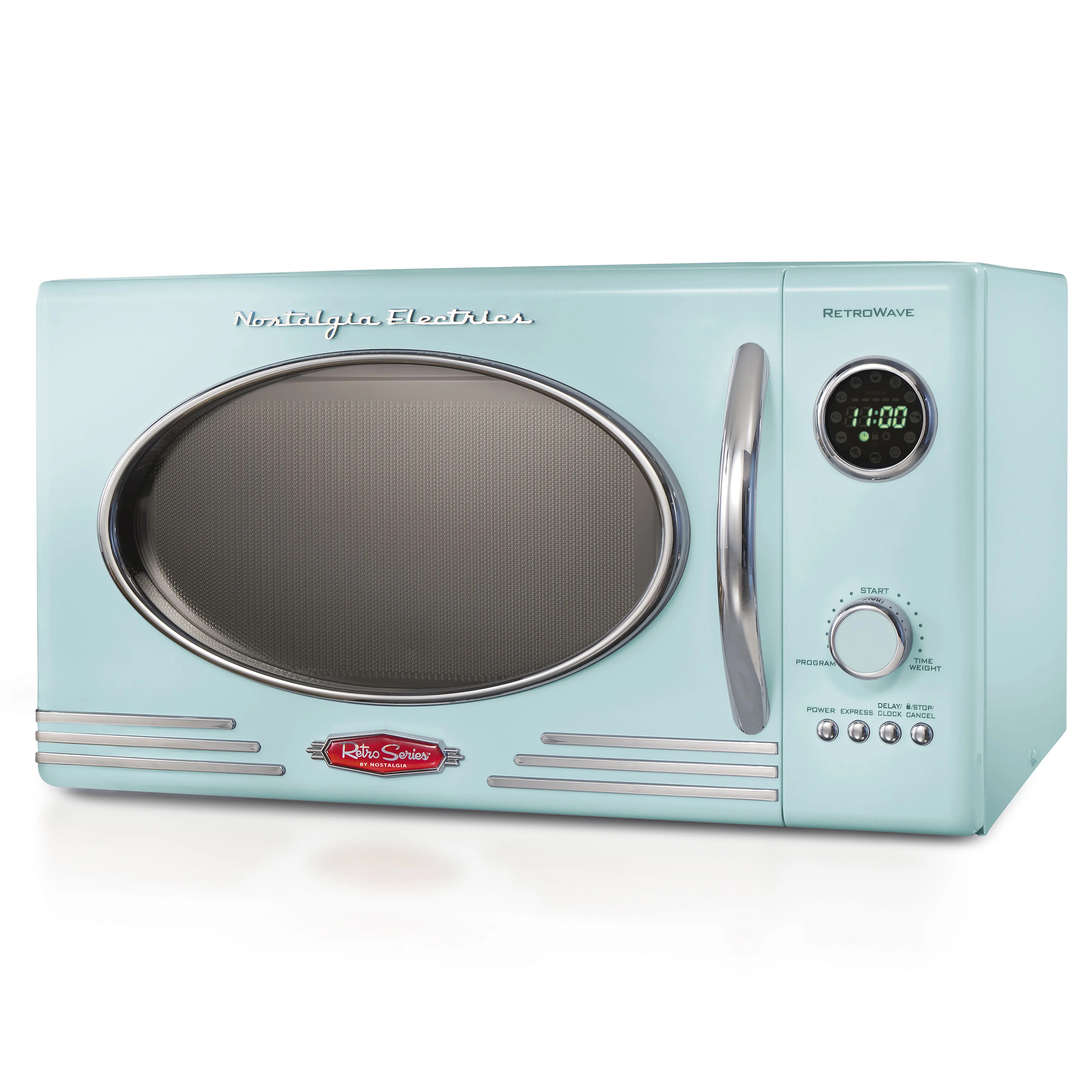 Nostalgia Retro Microwave for Countertop 0.9 cu ft Vintage Microwave, Aqua | Walmart (US)