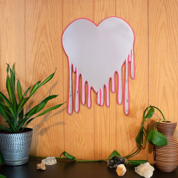 Heart Wall Art Mirror Melting Heart Gift Wall Art Heart Wall | Etsy | Etsy (US)