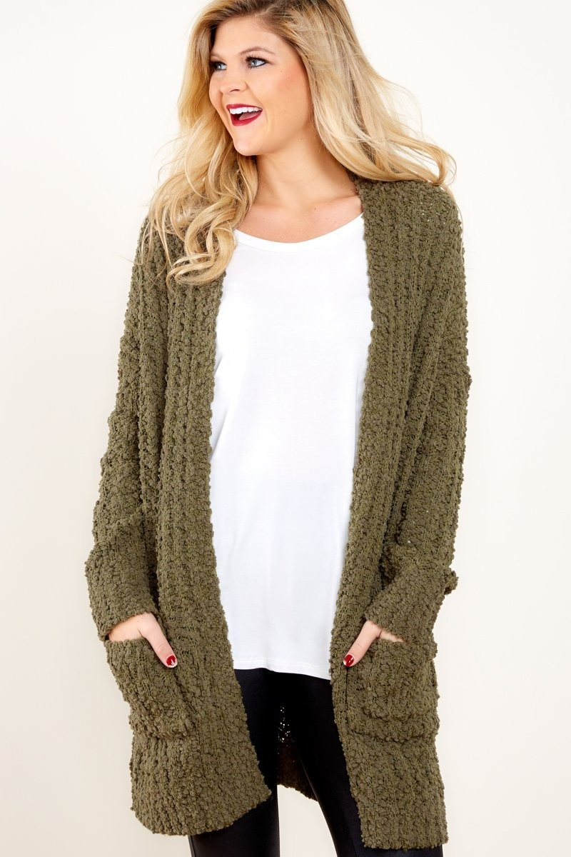 Sleep In Olive Green Cardigan | Red Dress 