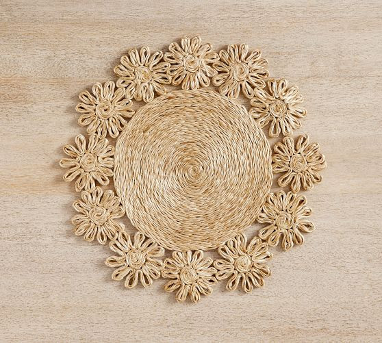 Abaca Handcrafted Flower Placemats | Pottery Barn (US)