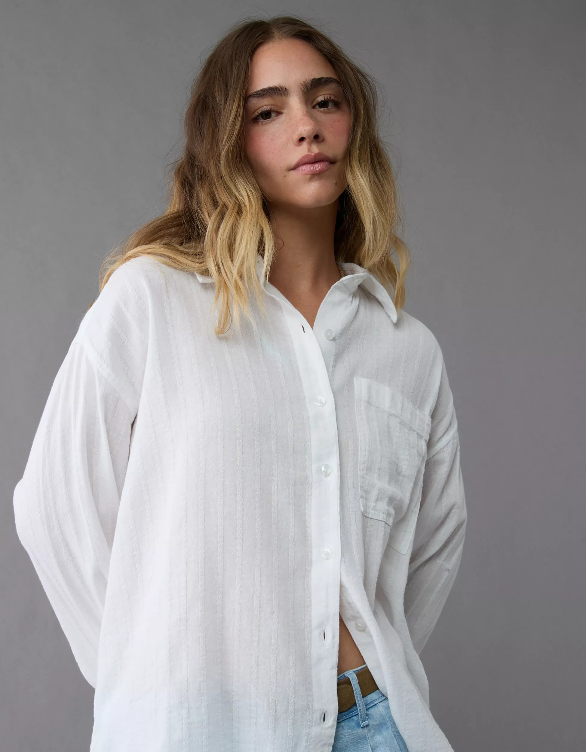 AE Perfect Button-Up Shirt | American Eagle Outfitters (US & CA)