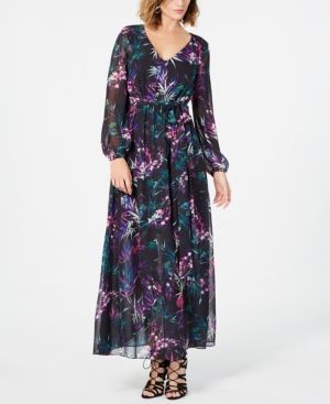 Nine West Dark Floral Maxi Dress | Macys (US)