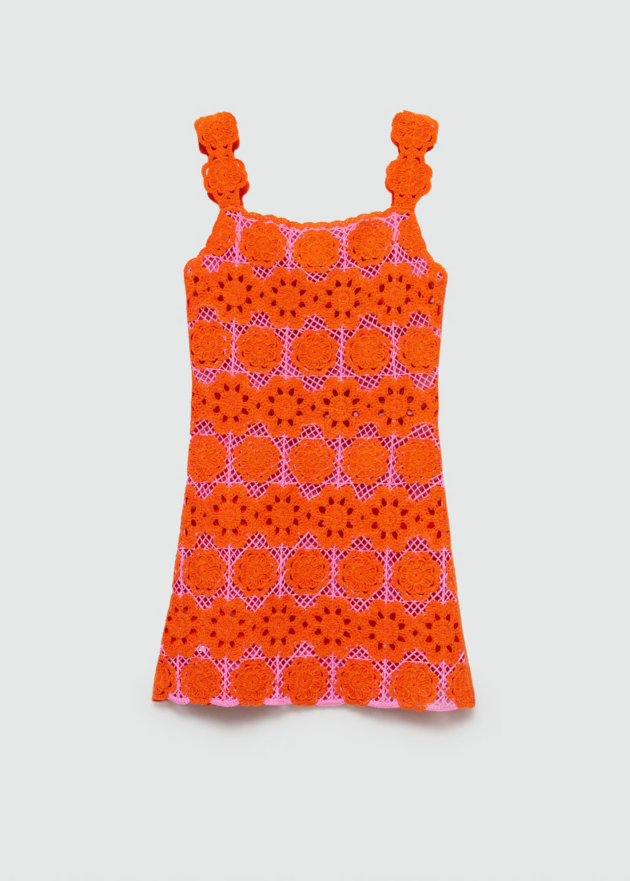 Floral crochet dress - Woman | MANGO USA | MANGO (US)
