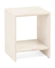 Marble Side Table With Flute Design And Shelf | Global Home | Marshalls | Marshalls