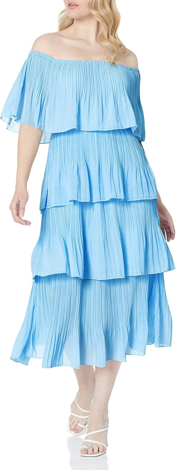 ETCYY Women's Off The Shoulder Ruffles Summer Loose Casual Chiffon Long Party Beach Maxi Dress ... | Amazon (US)