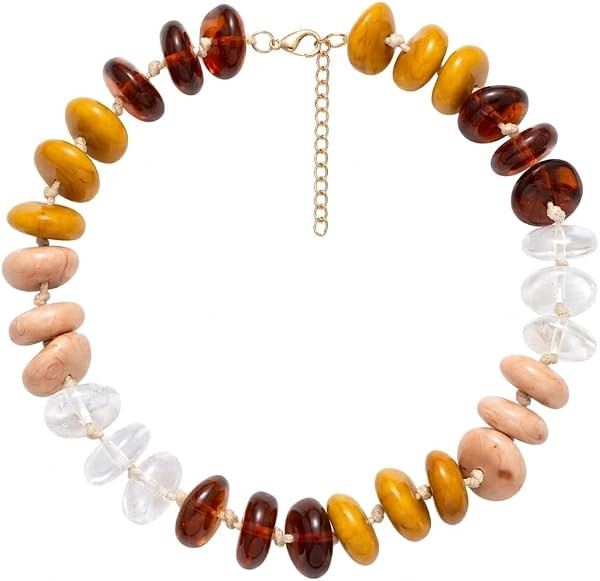 Chunky Acrylic Beaded Necklace for Women Jewelry Gift | Amazon (US)