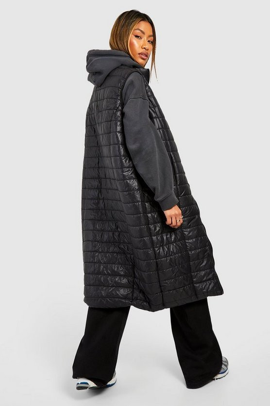 High Shine Maxi Gilet | Boohoo.com (US & CA)