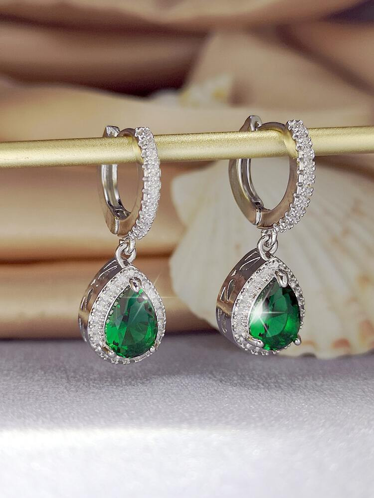 EMERY ROSE Zirkoon Waterdruppel Charm Oorbellen | SHEIN