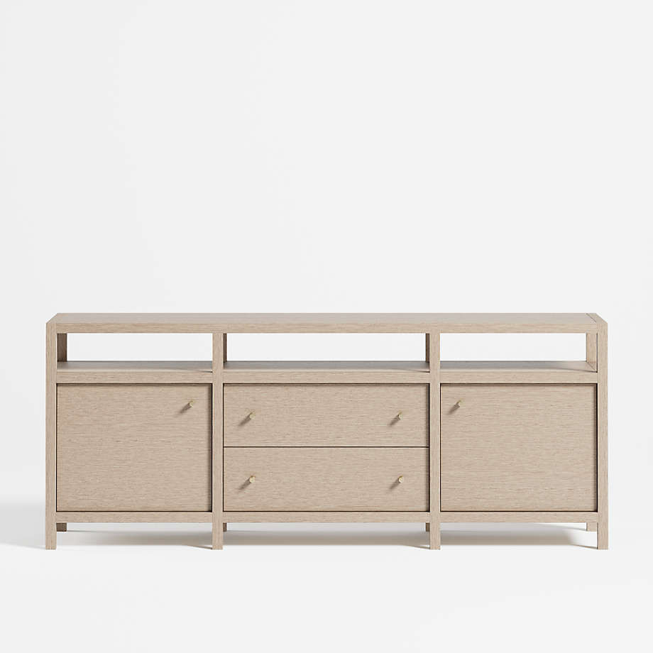 Keane Driftwood 72" Storage Media Console/TV Stand + Reviews | Crate & Barrel | Crate & Barrel