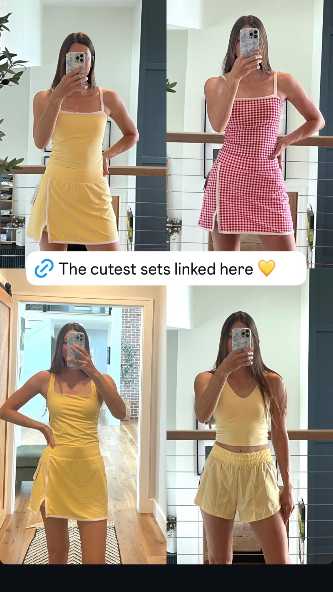 Cutest active sets from Target. Multiple colors & prints. Skirts, shorts, built in bra. Yellow, gingham, blue, red, black 

#LTKActive #LTKFindsUnder50 #LTKOver40