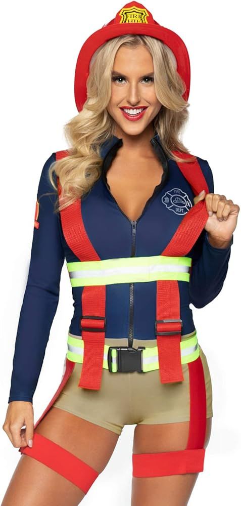 Leg Avenue Women's Hot Zone Honey Firefighter Costume | Amazon (US)