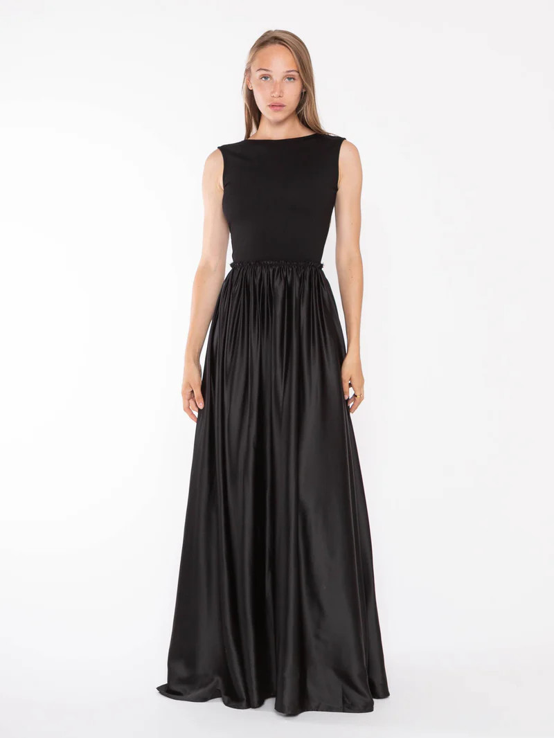 Black Satin Ashley Dress | Ripley Rader