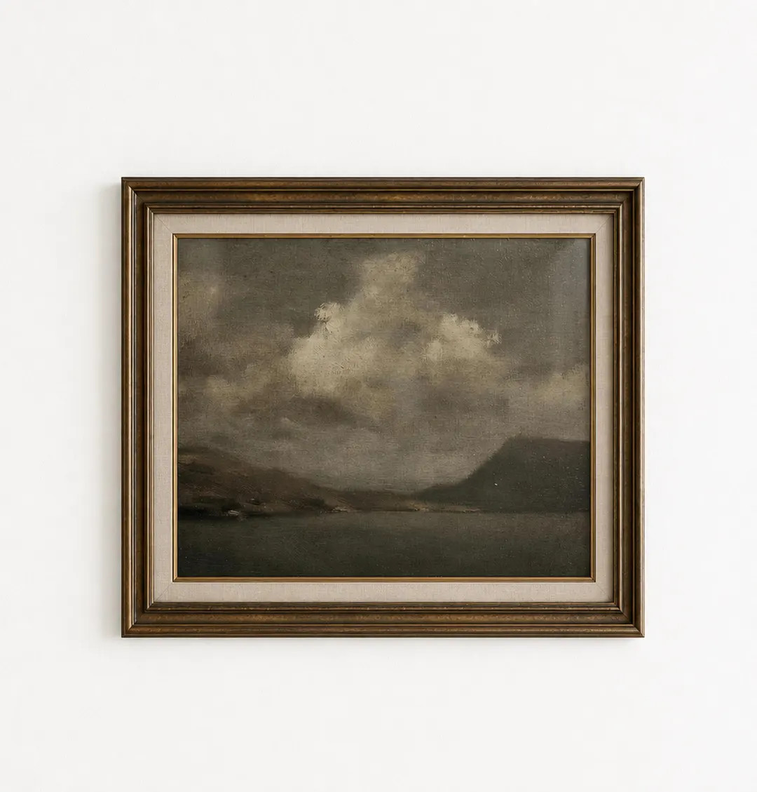 Moody Lakeside Landscape Print, Misty Mountain Horizon, Rustic Home Decor, Living Room Wall Art -... | Etsy (Global)