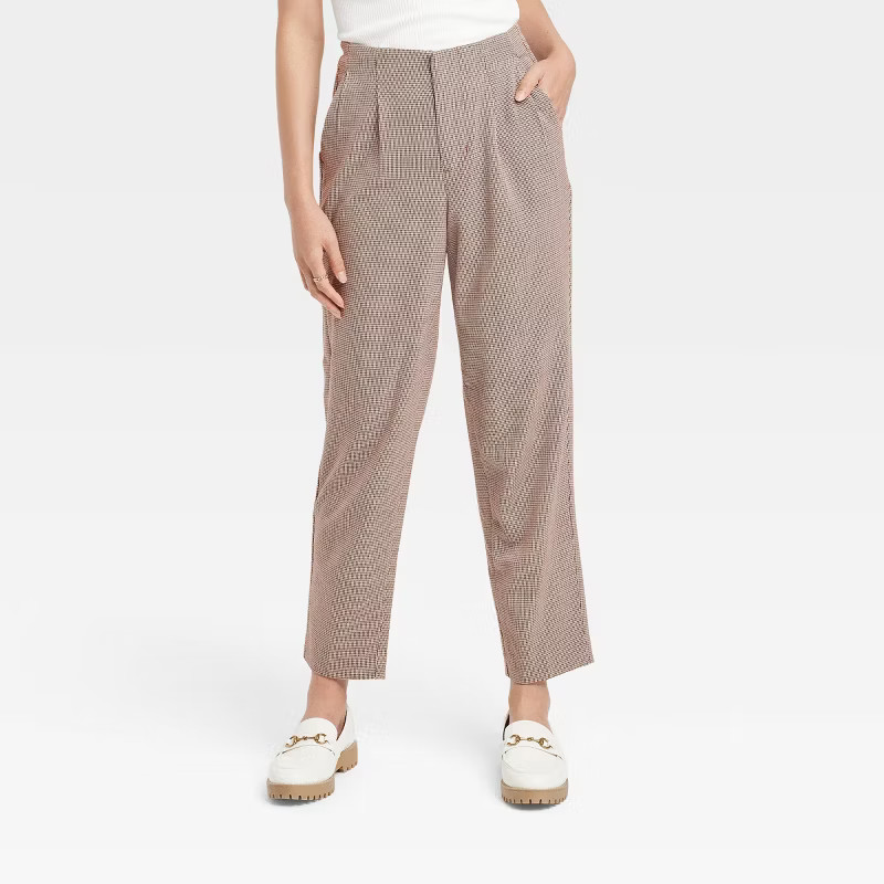 Women's High-Rise Relaxed Fit Tapered Ankle Trousers - A New Day™ | Target