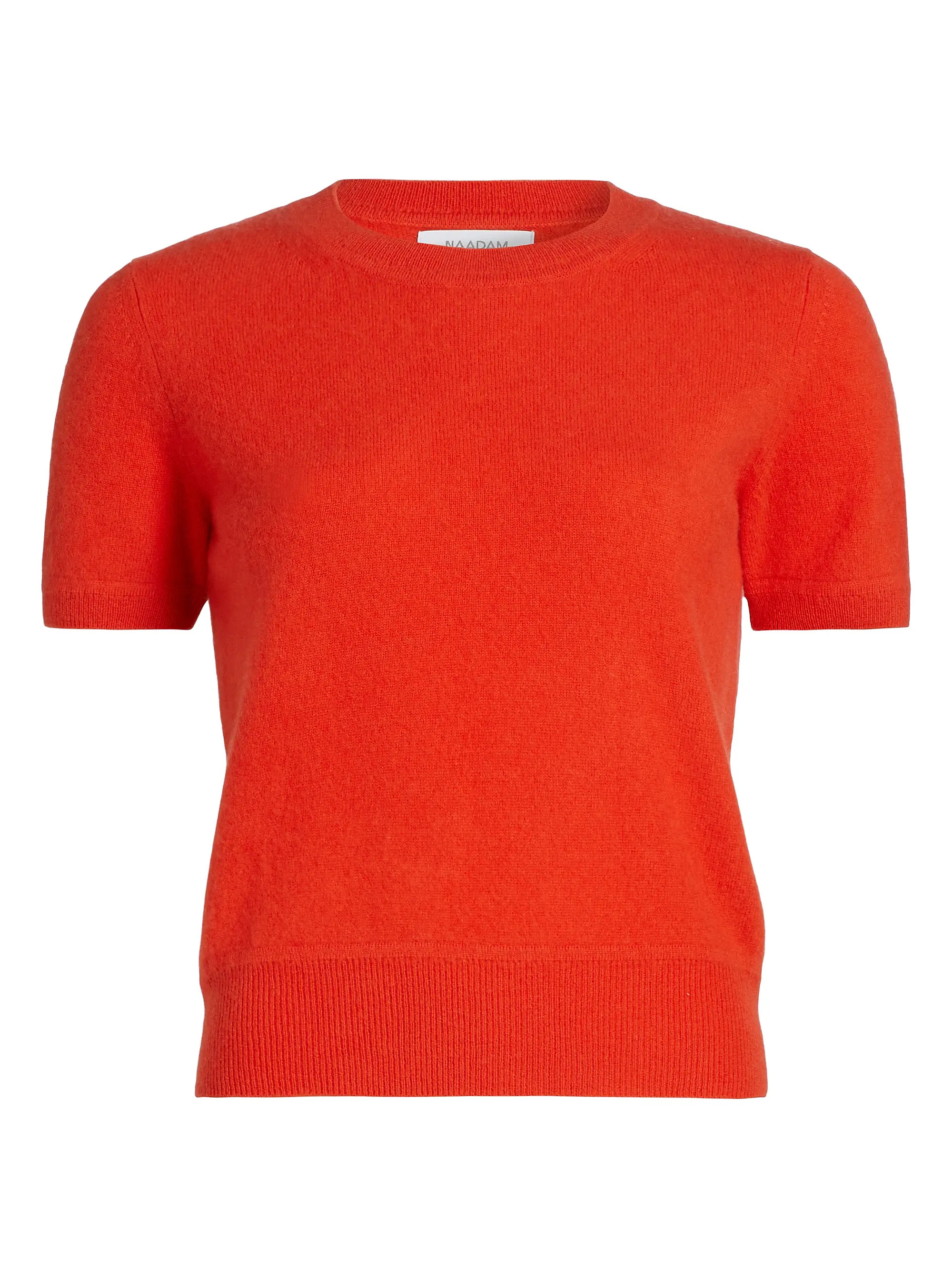 Naadam Cashmere Short-Sleeve Crop Sweater | Saks Fifth Avenue | Saks Fifth Avenue