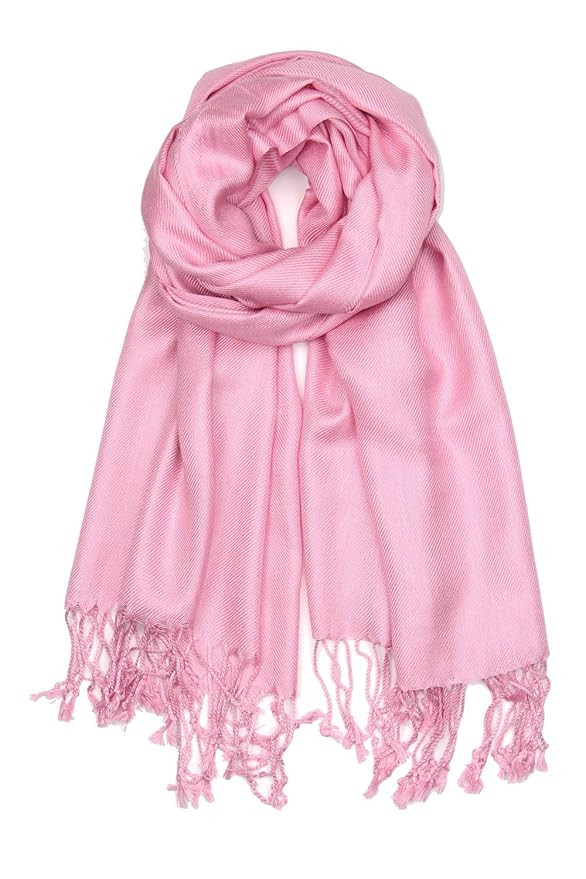 Achillea Large Soft Silky Pashmina Shawl Wrap Scarf in Solid Colors | Amazon (US)