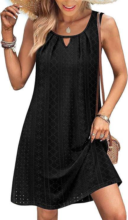 RUMIA Swimsuit Coverup for Women Summer Sleeveless Loose Beach Vacation Dresses with Pockets(S-2X... | Amazon (US)
