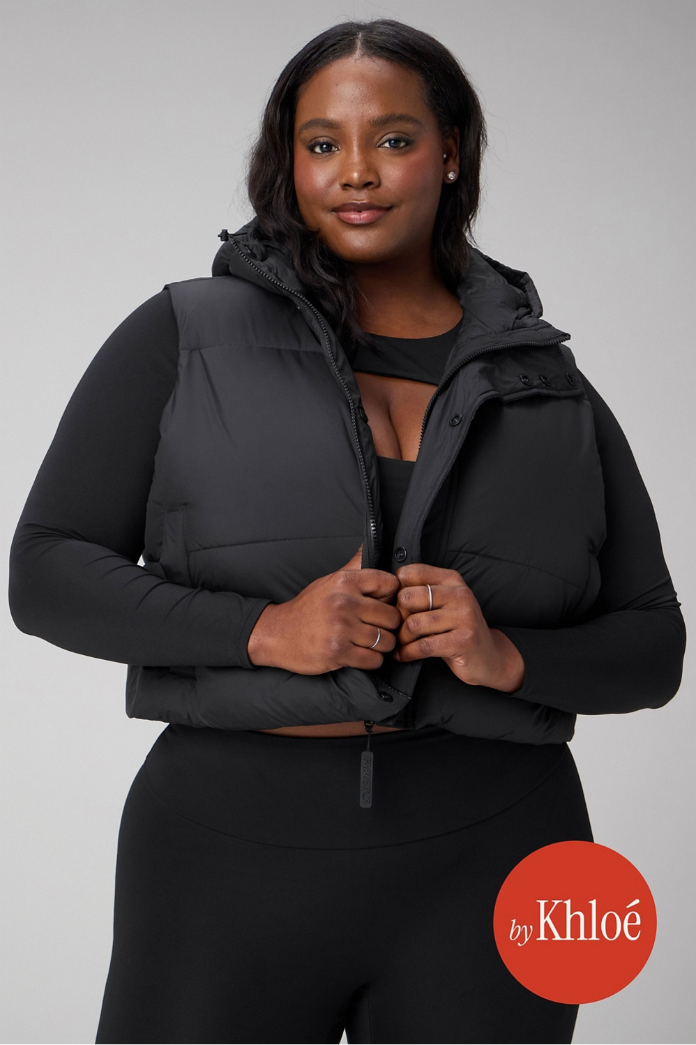 Essential Cropped Hooded Puffer Vest | Fabletics