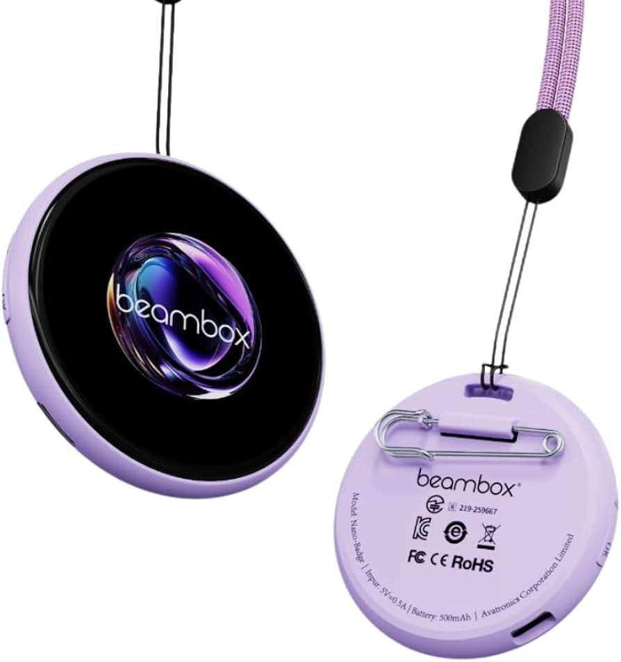Nano e-Badge \u2013 Purple | 1.8" Digital Wearable Display Badge with Customisable Screen | iOS &... | Amazon (US)