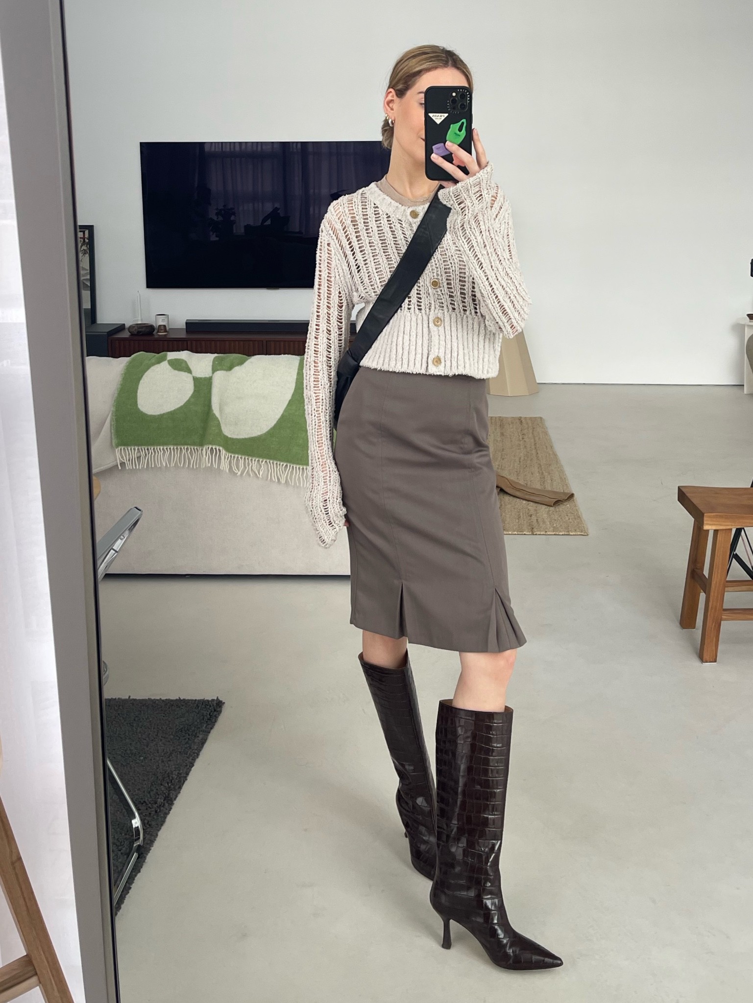 love outfits like this 🫶🏼 
linked similar skirt 

skirt, boots. UTK boots, cardigan, simple, minimal, chic, ootd 

#LTKaustralia #LTKSeasonal #LTKbrasil