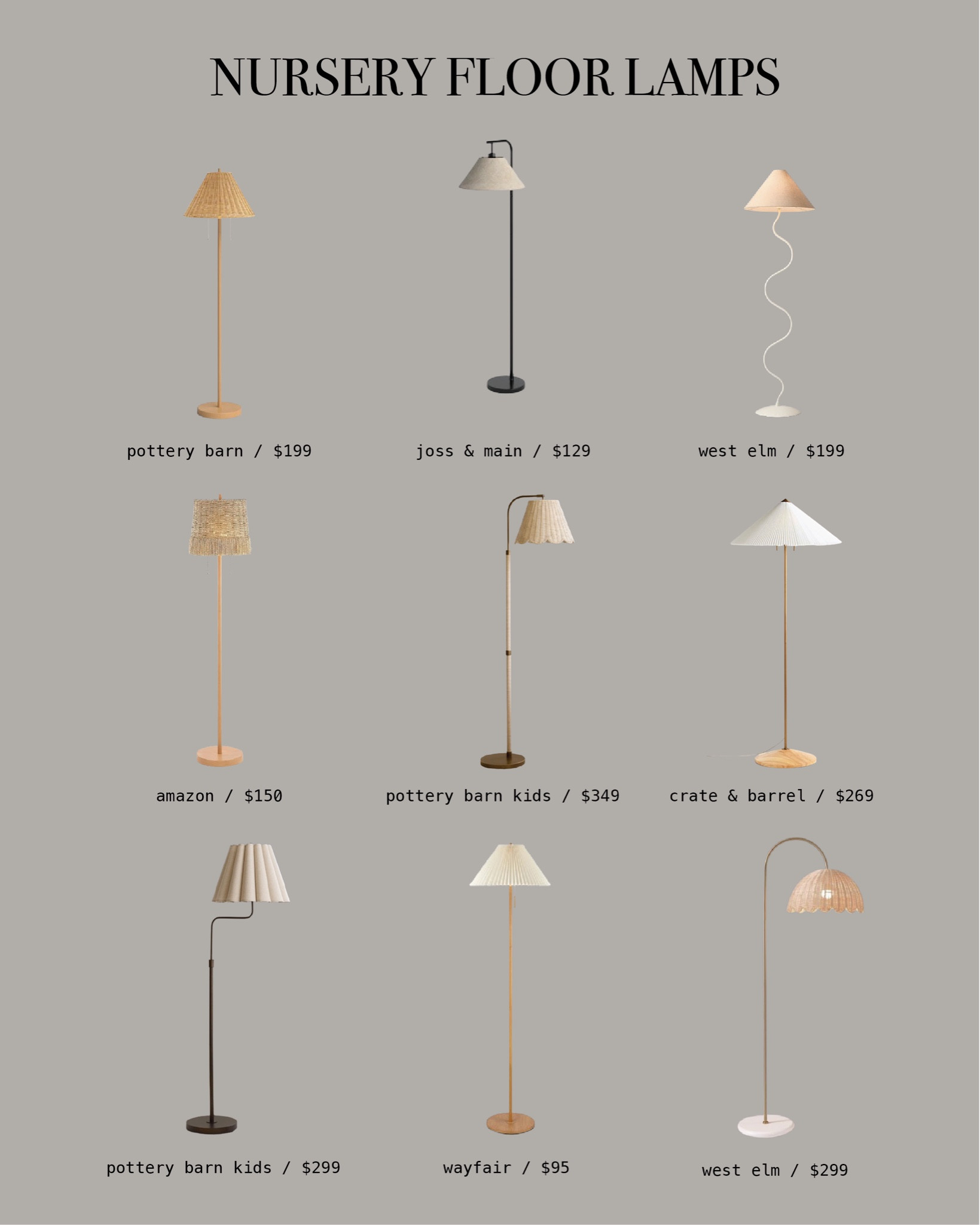 Nursery floor lamps I’m eye-ing right now! Nursery design. Aesthetic nursery. Neutral Nursery.

#LTKHome #LTKBaby
